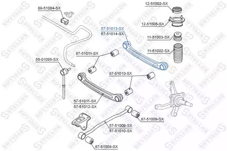 Рычаг независимой подвески колеса подвескы колеса STELLOX 57-51013-SX
