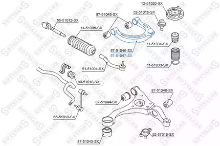 Рычаг независимой подвески колеса подвескы колеса STELLOX 57-51047-SX