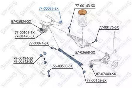 Рычаг независимой подвески колеса STELLOX 77-00099-SX