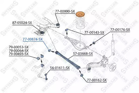 Подвеска рычага независимой подвески колеса STELLOX 77-00874-SX