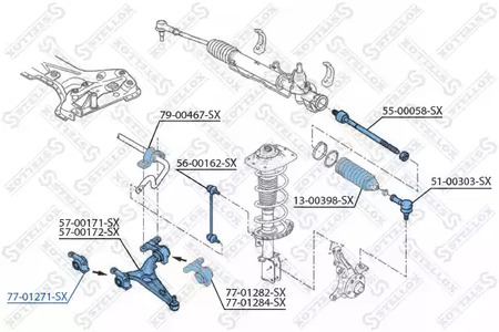 Подвеска рычага независимой подвески колеса STELLOX 77-01271-SX