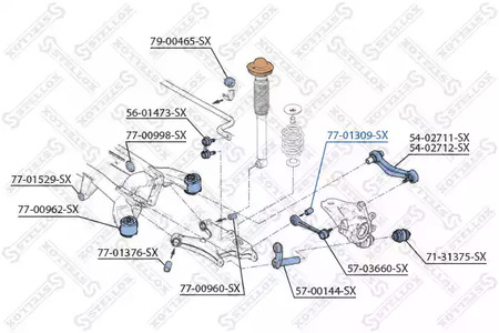 Подвеска рычага независимой подвески колеса STELLOX 77-01309-SX