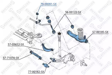 Втулка стабилизатора заднего STELLOX 79-00091-SX