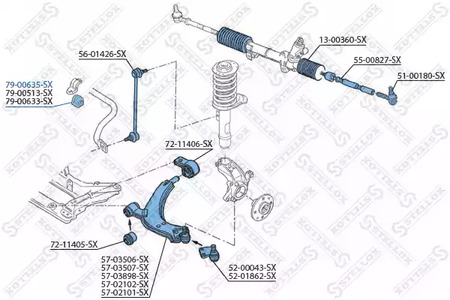 Опора стабилизатора STELLOX 79-00635-SX