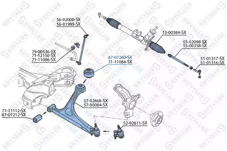 Рычаг независимой подвески колеса STELLOX 87-07260-SX