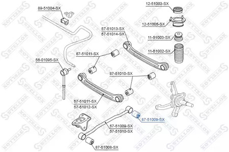 Подвеска рычага независимой подвески колеса STELLOX 87-51009-SX