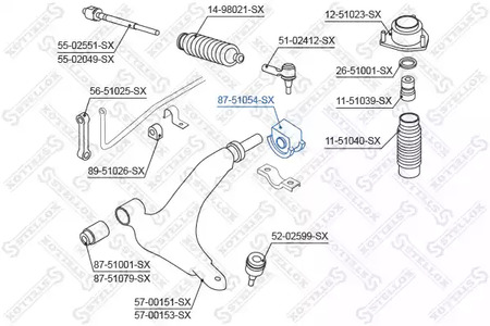 Подвеска рычага независимой подвески колеса STELLOX 87-51054-SX