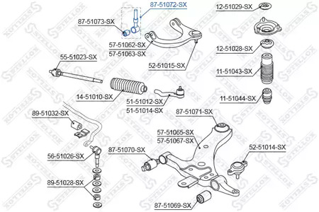 Подвеска рычага независимой подвески колеса STELLOX 87-51072-SX