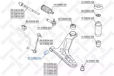 Сайлентблок STELLOX 87-53064-SX