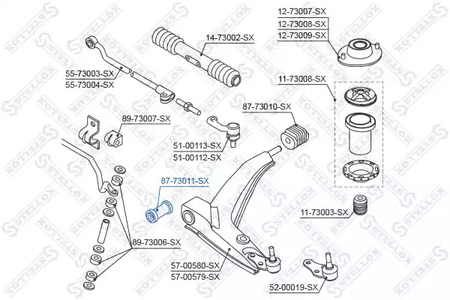 Подвеска рычага независимой подвески колеса STELLOX 87-73011-SX