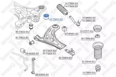 Сайлентблок рычага подвески STELLOX 87-73023-SX