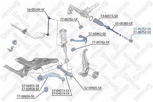 Рулевая тяга STELLOX 51-00751-SX
