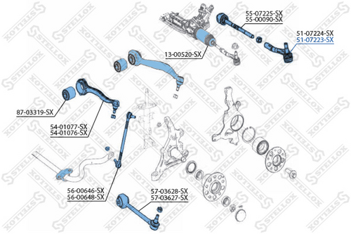Наконечник рулевой тяги STELLOX 51-07223-SX