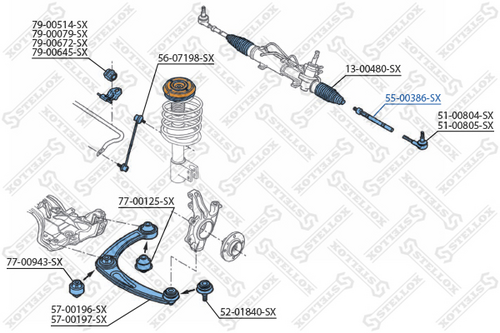 Рулевая тяга STELLOX 55-00386-SX