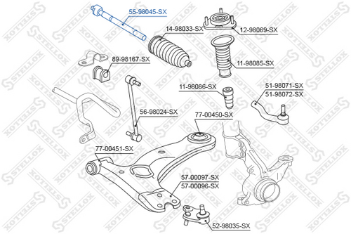 Рулевая тяга STELLOX 55-98045-SX