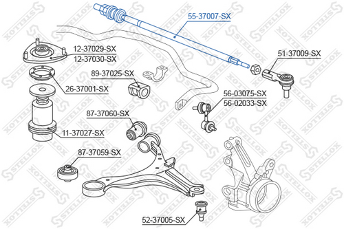 Тяга рулевая STELLOX 5537007SX