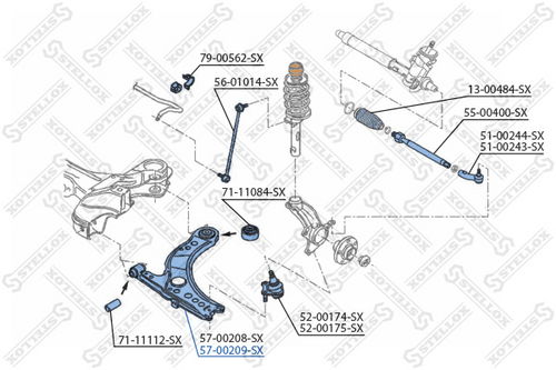 Рычаг правый STELLOX 57-00209-SX