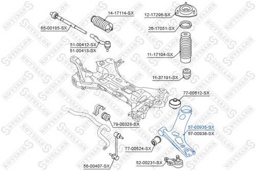 57-00935-sx рычаг левый STELLOX 57-00935-SX