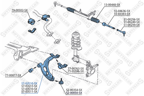 Рычаг левый STELLOX 57-03510-SX