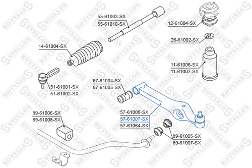 Рычаг STELLOX 57-61007-SX
