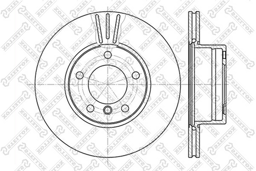 Диск тормозной передний STELLOX 6020-1536V-SX