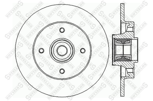 Диск тормозной задний STELLOX 6020-1939-SX