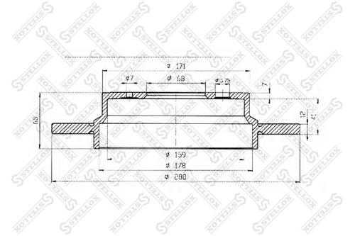 Тормозной диск задний STELLOX 6020-4843-SX