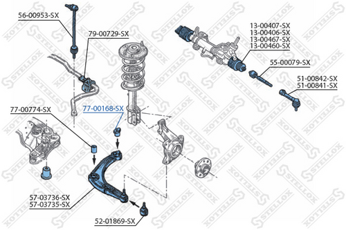 Сайлентблок рычага передний STELLOX 77-00168-SX
