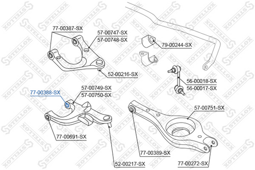 Подвеска рычага независимой подвески колеса STELLOX 77-00388-SX
