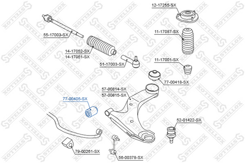 Сайлентблок STELLOX 77-00405-SX