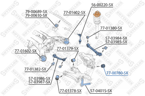 Сайлентблок рычага плав. STELLOX 77-00780-SX