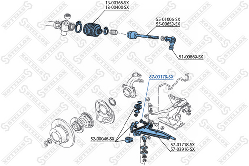 Подвеска рычага независимой подвески колеса STELLOX 87-03179-SX