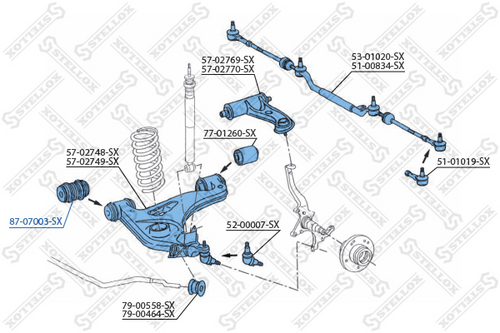 Сайлентблок рычага пер. STELLOX 87-07003-SX