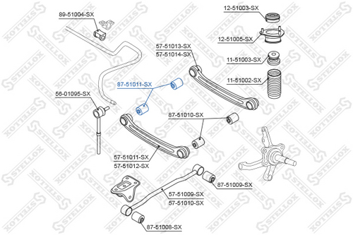 Сайлентблок рычага подвески STELLOX 87-51011-SX