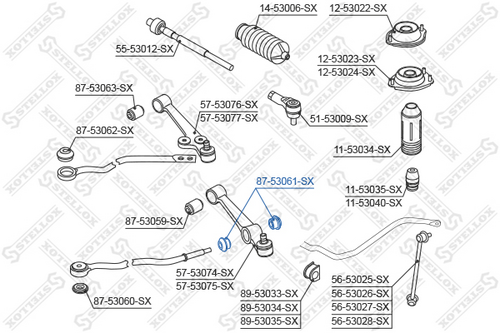 Сайлентблок рычага наружн. STELLOX 87-53061-SX