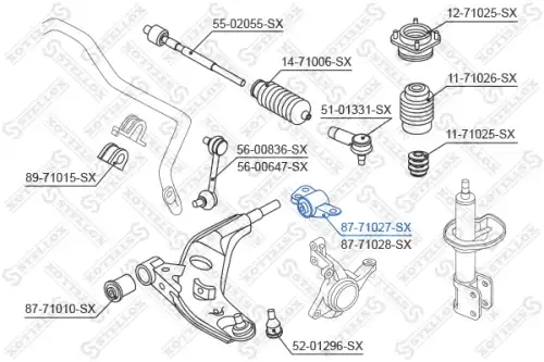 Сайлентблок рычага подвески STELLOX 87-71027-SX