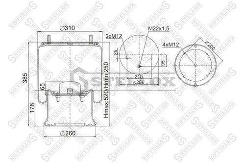 Кожух пневматической рессоры STELLOX 90-40231-SX