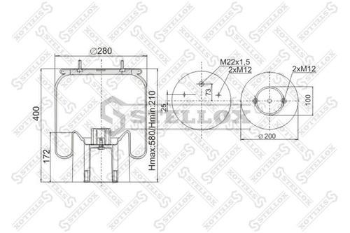 Кожух пневматической рессоры STELLOX 90-41572-SX