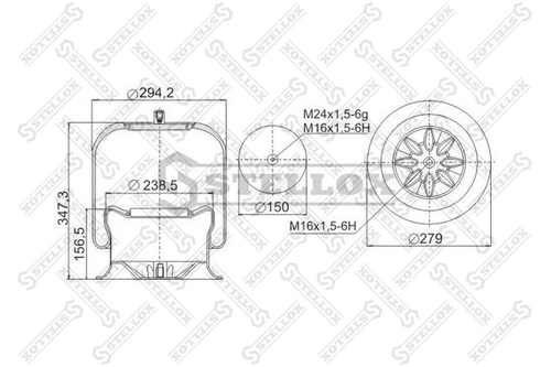 Кожух пневматической рессоры STELLOX 90-47573-SX