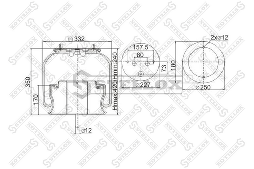 Кожух пневматической рессоры STELLOX 90-62001-SX