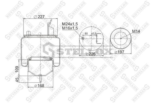 Кожух пневматической рессоры STELLOX 90-64201-SX