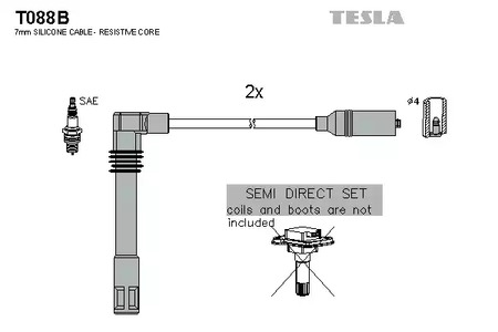 Комплект проводов зажигания alternative TESLA T088B