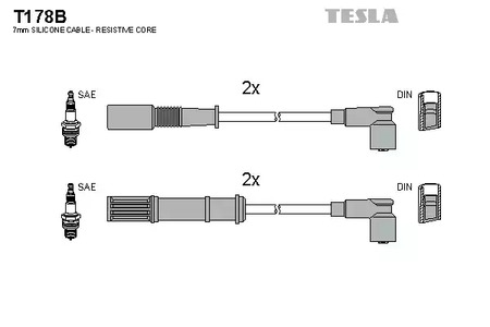 Комплект проводов зажигания TESLA T178B