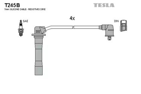 Комплект проводов зажигания TESLA T245B
