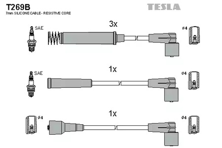 Комплект проводов зажигания TESLA T269B