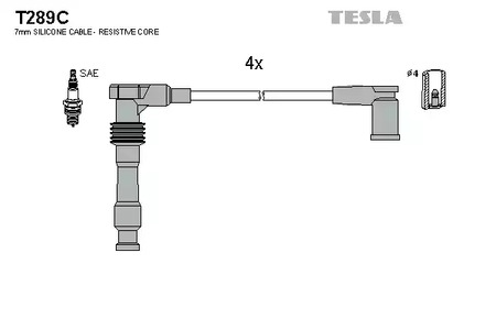 Комплект проводов зажигания original TESLA T289C