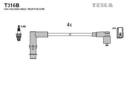 Провод высоковольтный TESLA T316B