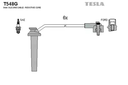 Комплект проводов зажигания TESLA T548G