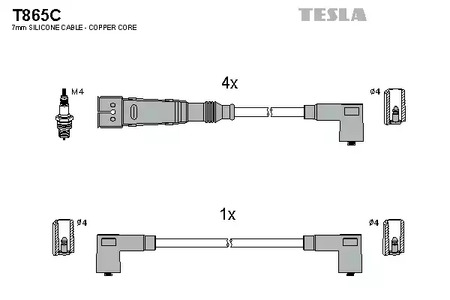 Комплект проводов зажигания original TESLA T865C
