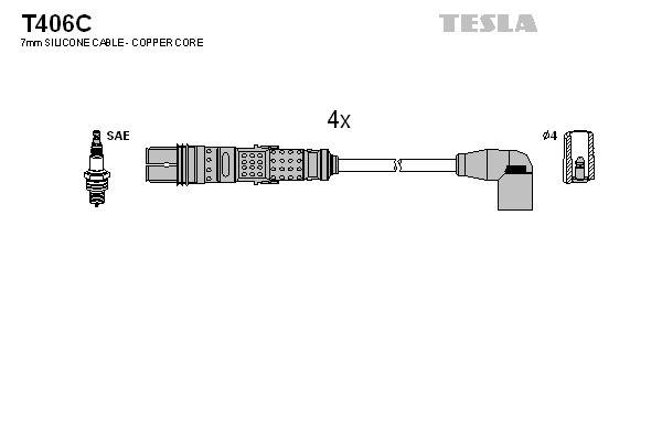 Комплект проводов зажигания original TESLA T406C